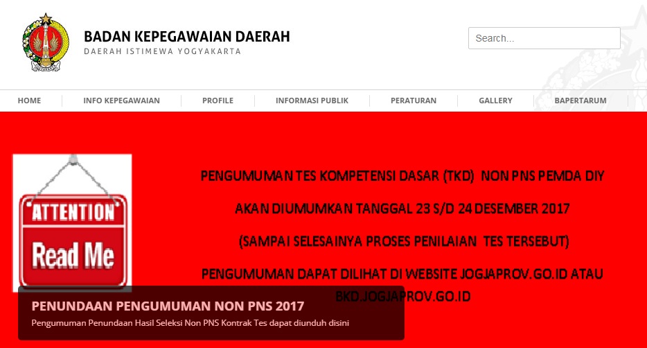Hasil Seleksi Tes Kompetensi Dasar TKD Non PNS Pemprov Yogyakarta, Pengumuman Hasil Seleksi Tes ...